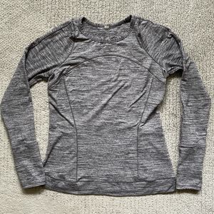 Lululemon Size 10 Cypress Kiss Long Sleeve Space Dye Camo Seal Grey Deep Coal